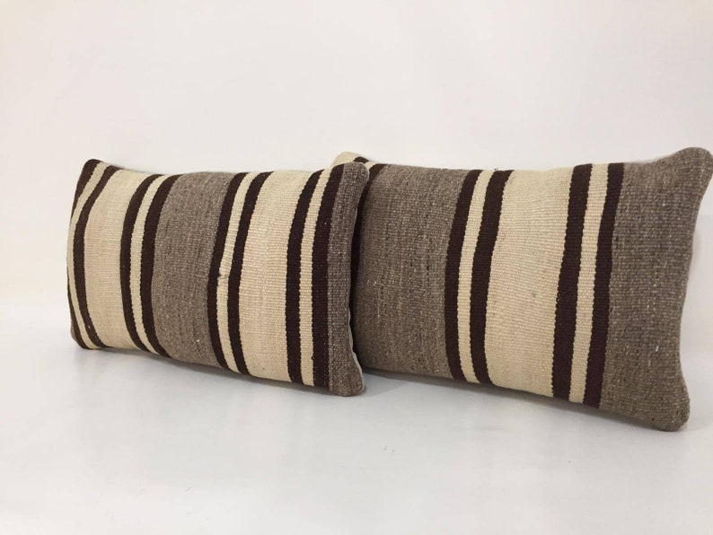 Kilim lumbar pillow Pillow cover 10X16 25x40 cm cushion Bohemian style Kilim pillow Small pillow Wool pillow Kilim pair pillow