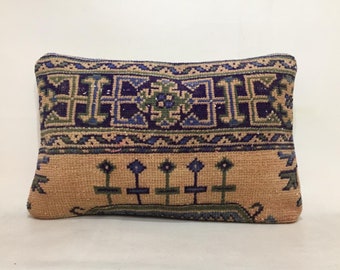 Lumbale boerderijkussen, pastelkussen, marineblauw, bankkussen, bankkussenhoes, shabby chique inrichting, kussen in gedempte kleur, vintage kussen