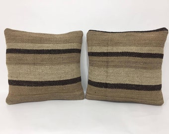 16&quot;X16&quot; Inch 100% ORGANIC Cream Wool Kilim matching pillow, Handmade vintage home living cushion, Kilim pair pillow cover,Wool cushion cover