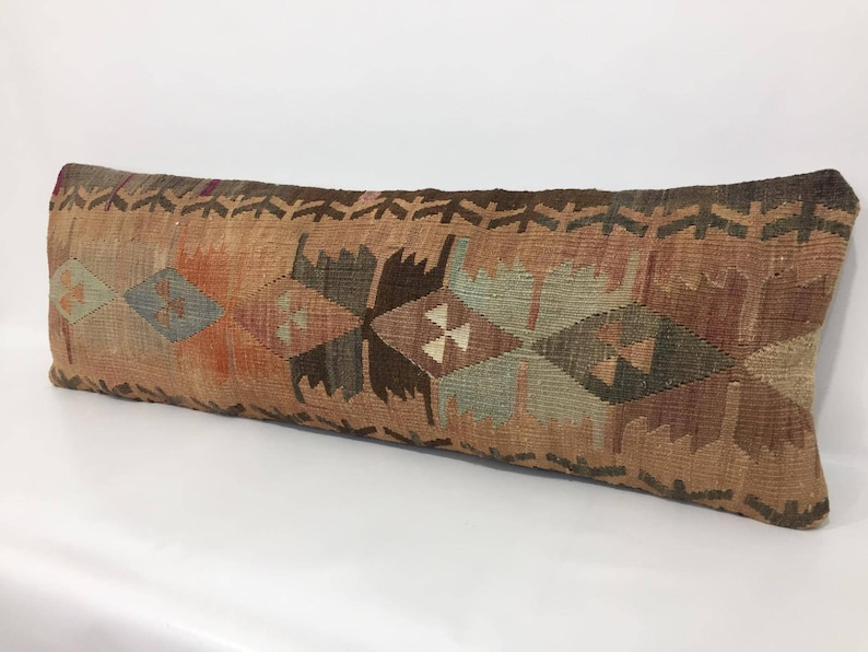 ORGANIC Wool Kilim Sheep Wool Farmhouse Large Kilim Pillow Cover 12/'/'x37/'/' Kilim Pillow Antique Pillow Muted Kilim Vintage Pillow Cover