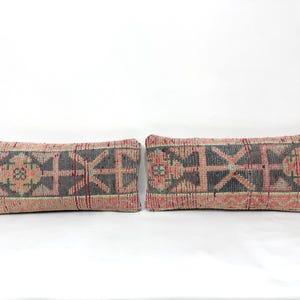 Turkish Kilim Pillow, 9x22 Pillow Cover, Kilim Pillow, Pair Pillow Cover, Set of Two Pillow, Vintage Pillow, Pair Cushion Covers, Carpet Rug