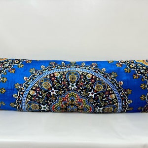 Long Pillow for Bed, Lumbar Throw Pillow, Velvet Lumbar Cover, Extra Long Pillow, Boho Pillow for Bed, Velvet Ottoman Pillow 16&quot; X 50&quot; Inch