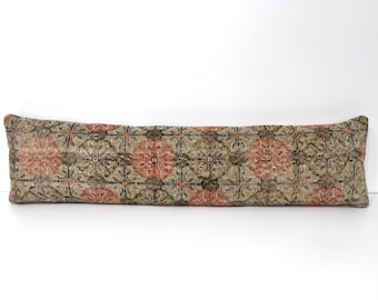 Extra Long Pillow, Bed Pillow, Bedding Pillow, Pillow, Long Wool Pillow, Vintage Pillow, Handmade Pillow, 12X49 DELIVERED DUTY PAID!!!