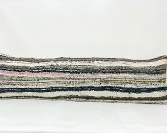 Handwoven Kilim Lumbar Pillow Cover: Organic Cotton, 14"x50"