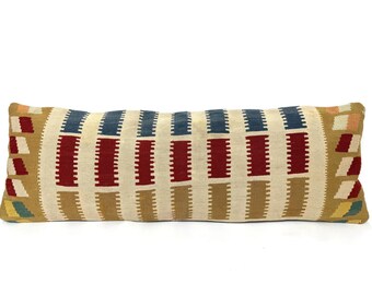 14"X40" Pillow Cover, Kilim Pillow Cover, Lumbar Cover, Bedding Pillow, Bed Pillow, Kilim Cushion, Long Pillow, Decorative Pillow, Lumbar