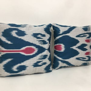 Coppia Old Ikat Pillow Case, realizzato in vintage textile set cushion covers, suzani matching pillow 15 "X 15" pollici / 37 X 37 CM