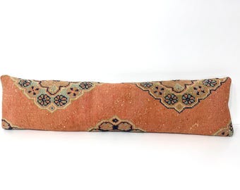 Handwoven Organic Wool Lumbar Pillow Cover, Vintage Kilim, 12x48 DELIVERED DUTY PAID!!!