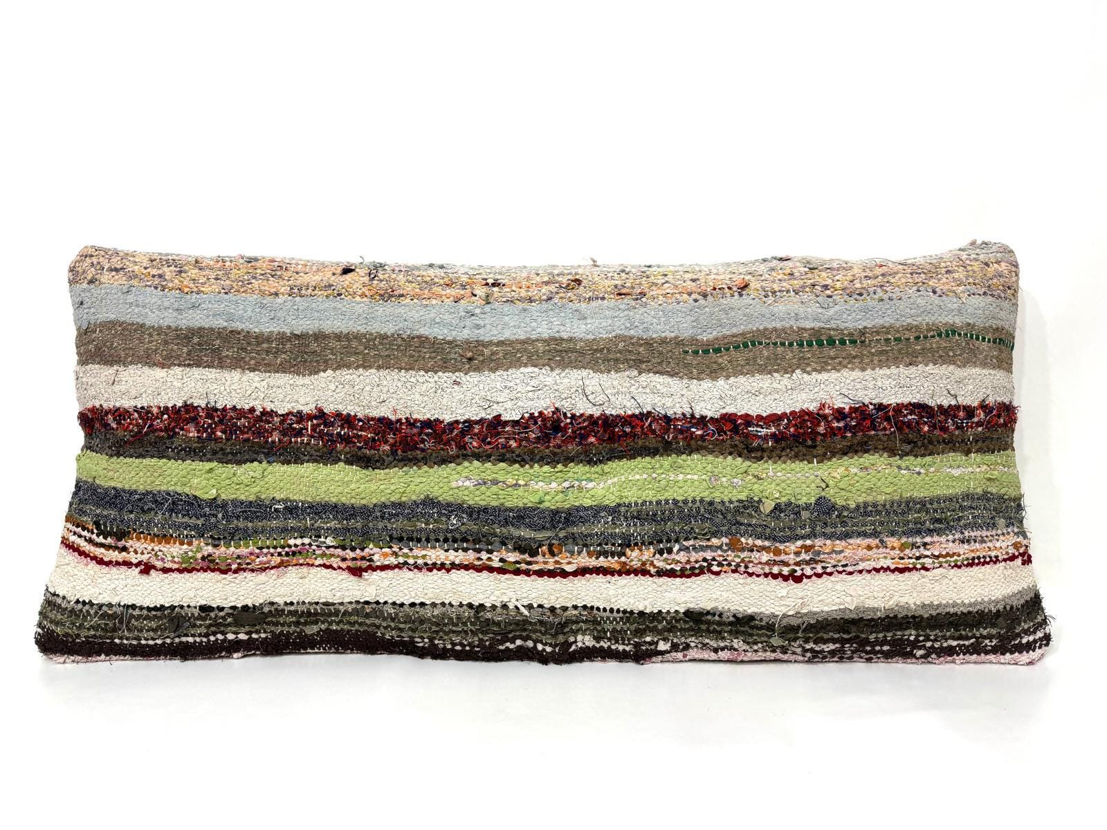 Oreiller Lombaire 18 X 40 Pouces, Grands Oreillers, Taie D'oreiller Kilim, Oreiller En Coton Tissé, Housse Coussin Décoratif, Rayures Bohèmes