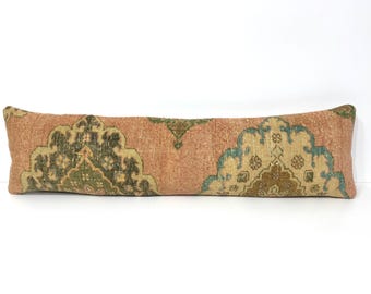 12X46 Oversized Long Bench Cushion, Terracotta Peach Solman Pink Beige Teal Blue Sage Green, Extra Long Lumbar for Bed