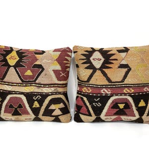 Rustic Pillow Cover, Turkish Antique Kilim Pillow Covers, Decorative Pillow Cover, Wool Handmade Lumbar Cover, Bohemian Kilim Pillow Case