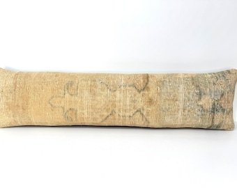 12 "X 48" Extra langer Lendenkissenbezug aus 100% Bio-Wolle, Lendenkissen in gedämpfter weicher Farbe
