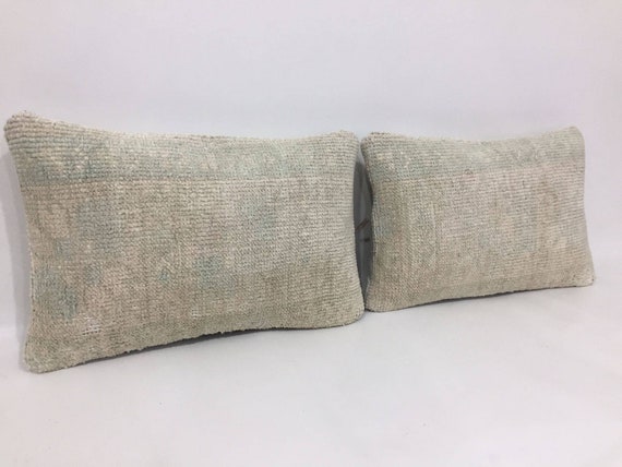 Soft Muted Color Matching Pillows, Faded Pair Lumbar, Oriental Pillow  Accent Pillow Throw Pillow Small Chair Pillow, 10 X 16 Inches 