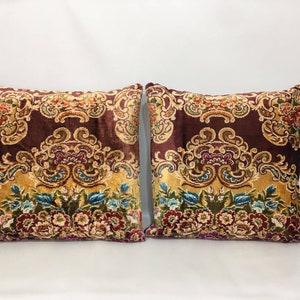 20 X 20 Velvet Pillow, Matching Pillow Cover, Pair Pillow Covers, Vintage Handmade Pair Pillow Case, Decorative Pillow Cover, Pair Pillow