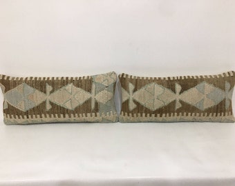 12x24 Turkish Kilim Lumbar,Bohemian Kilim Pillow,Kilim Cushion,Sofa Pillow,Boho Pillow,12x24 Turkish Decorative Pillow,US,UK,FR,KM502