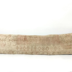 12&quot;X48&quot; Extra Long Bed Lumbar Pillow Case, Muted Soft Color Lumbar Pillow, Handmade Wool Long Lumbar Pillow, 100% Organic Wool Lumbar Case