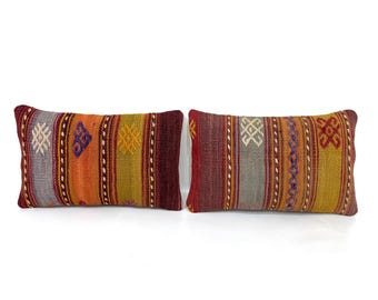Pair Pillow, Kilim Pillow, Kilim Cushion, Kilim Pillow Cover, Kilim Lumbar Cover, Kilim Pillow Case, Matching Pillow, 10X16 Inches