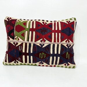 Kilim Pillow, Patchwork Pillow, Decorative Pillow, Kilim Pillow Cover, Kilim Cushion Cover, 16 X 23 inches Decorative Kilim Lumbar Pillow