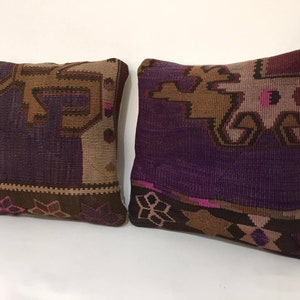 Kilim Pillow, Ethnic Pillow, Pair Pillow, Kilim Pillow Set, Vintage Pillow, Pillow Case, 16X16 Pillow Cover, Decorative Pillow, Pillow Pair