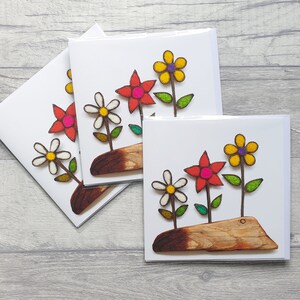 Flowers Greeting Cards Pack of 3 Birthday Card Multipack Card Bundle With Envelopes Blank inside Any Occasion image 1