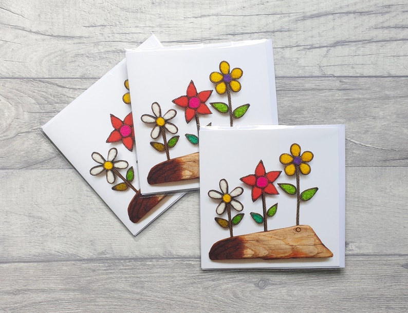 Flowers Greeting Cards Pack of 3 Birthday Card Multipack Card Bundle With Envelopes Blank inside Any Occasion image 1