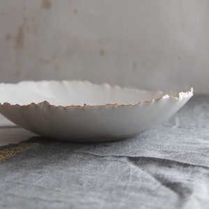 Pasta bowl fruit bowl white delicate organic pottery pottery