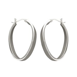 Oval Huge Sterling Silver Earrings