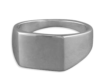 Unisex Oval Signet Sterling Silver Ring