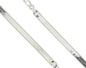 Medium Herringbone Sterling Silver Chain