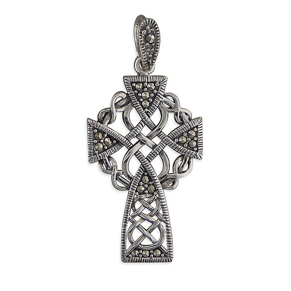 Marcasite Celtic Sterling Silver Cross