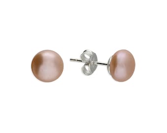 8mm Freshwater Pearl Bouton Stud