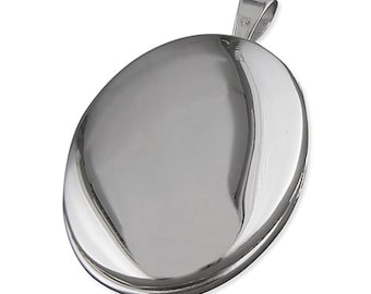 Smooth Plain Oval Shaped Sterling silver Locket