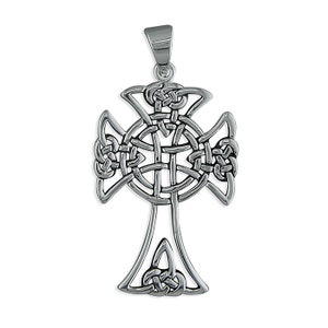 Open Celtic Knot Sterling Silver Cross