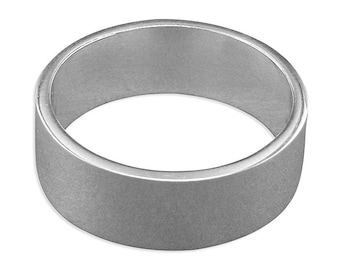 Heavy Flat Sterling Silver Wedding Band Ring