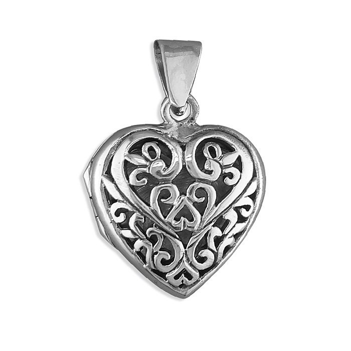 Filigree Heart Sterling Silver Locket