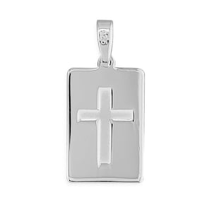 Lord&#39;s Prayer Engraved with Cross Tablet in Sterling Silver Pendant