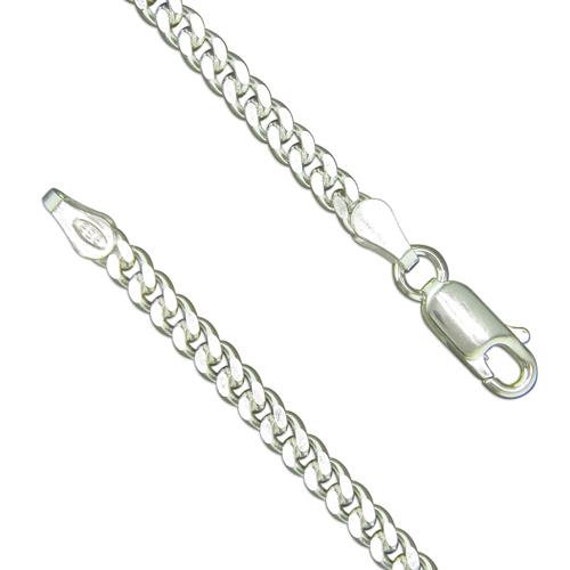 Sterling Silver Chain, Bulk Unfinished Chain Diamond Cut Curb Chain 4mm by  2m up to 30% off jewelry Supplies Wholesale SKU: 101008 