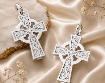 Sterling Silver Heavy Celtic Cross Pendant