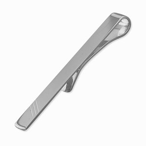 Three Diagonal Cuts Sterling Silver Tie Slide