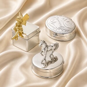 Sterling Silver Pillbox with Fairy Keepsake Box