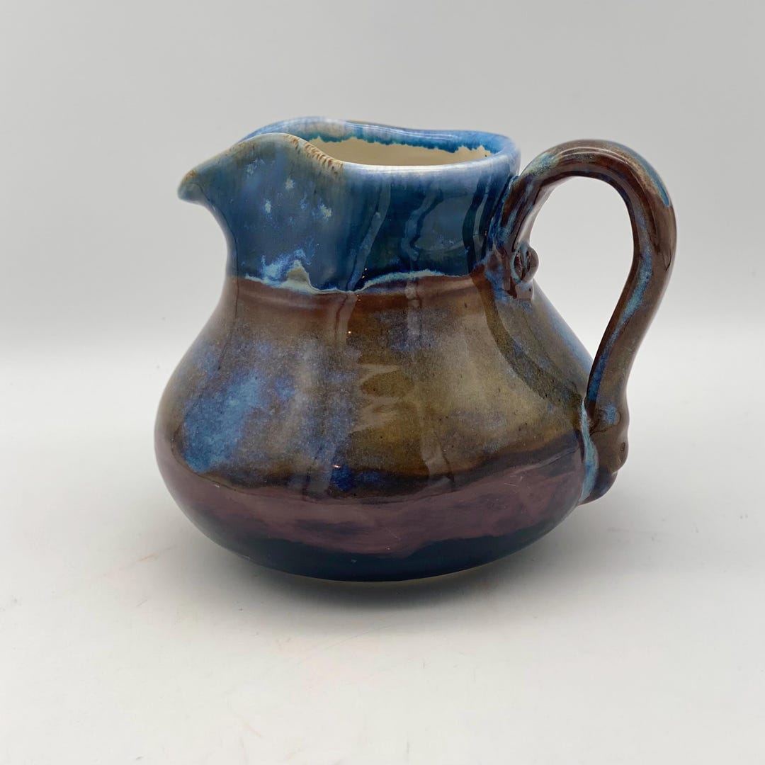 Flowing Blue and Purple Glazed Medium Wheel Thrown Stoneware Pitcher - Etsy