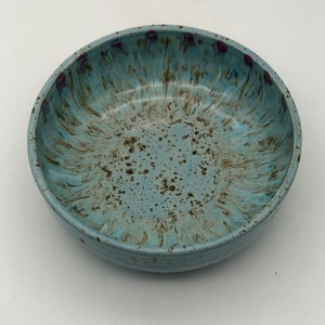 Flowing Turquoise Blues Glazed Stoneware Medium Serving Bowl