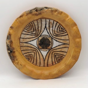 Rustic Soda Fired Sunburst Stoneware Serving Plate