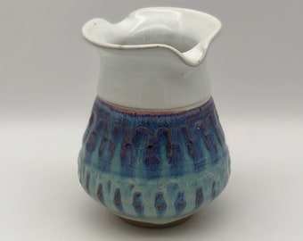 Moody Blues Textured Wheel Thrown Stoneware Vase