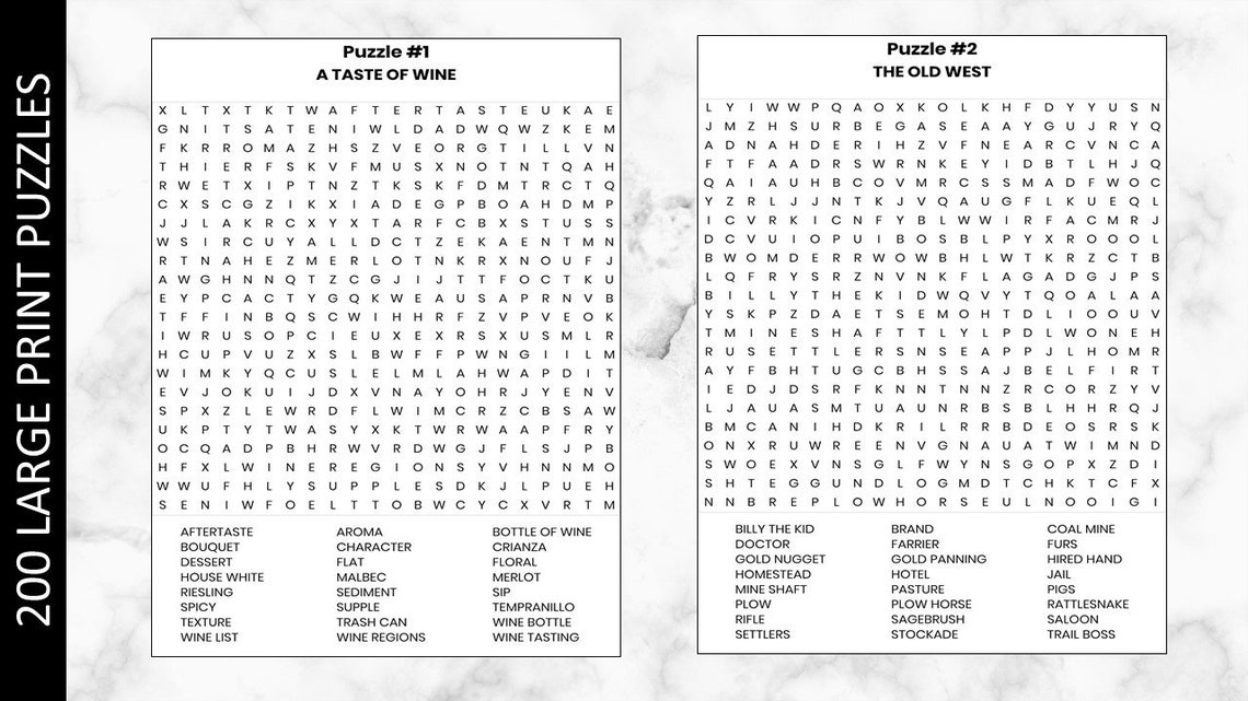 200 large print word search puzzles for adults seniors etsy