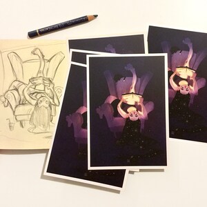 5 x Postkarte - Wintercard - "The Magic of Reading"