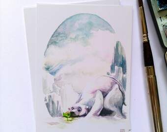 5 x POSTCARD - Polar Bear#1 - "a new friend"