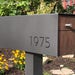 Mailbox with THROUGH CUT Address Numbers: Custom Modern and Contemporary Post Mounted Aluminum and Ipe Mailbox  - Includes Post 