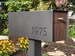 Mailbox with THROUGH CUT Address Numbers: Custom Modern and Contemporary Post Mounted Aluminum and Ipe Mailbox  - Includes Post 