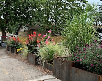Corten- 12” Tall - Long Rectangular Planter - Low Height