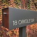 Mailbox With ENGRAVED (Address, Street Name, Number): Custom Modern and Contemporary Post Mounted Aluminum & Ipe Mailbox- Includes Post 